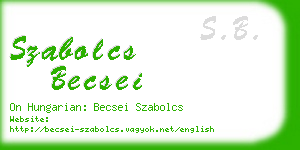 szabolcs becsei business card